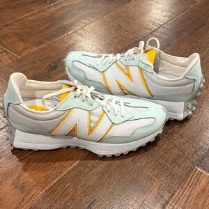 New Balance White and Yellow Athletic Shoes